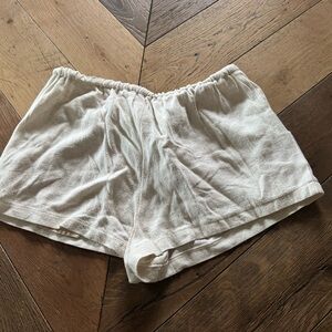 12th Tribe Cream Lightweight Lounge Shorts